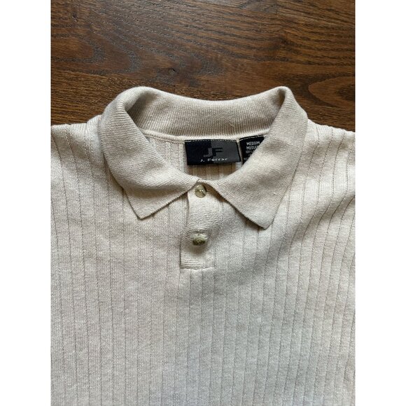 Cream 2 Button Polo J. Ferrar Medium - Picture 6 of 7